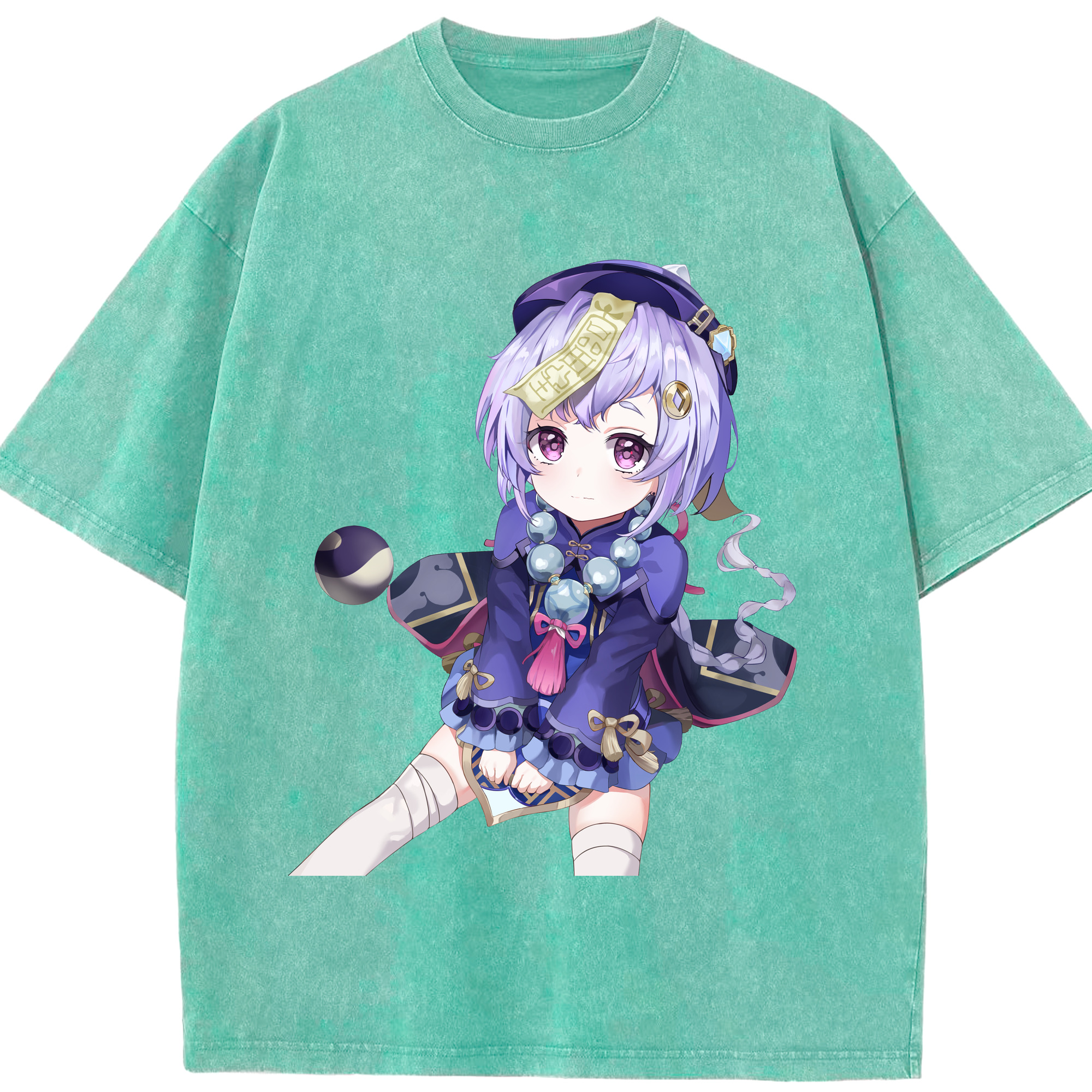 げんし神 七七 なな  genshin Nana 綿100% ヴィンテージ風 半袖Tシャツ（フロントプリント）